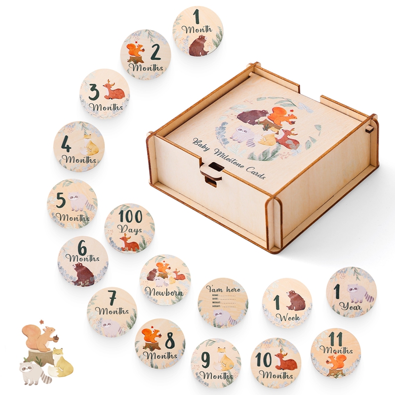 Milestone Card Set - Newborn Baby Growth Milestones 0-12 Months