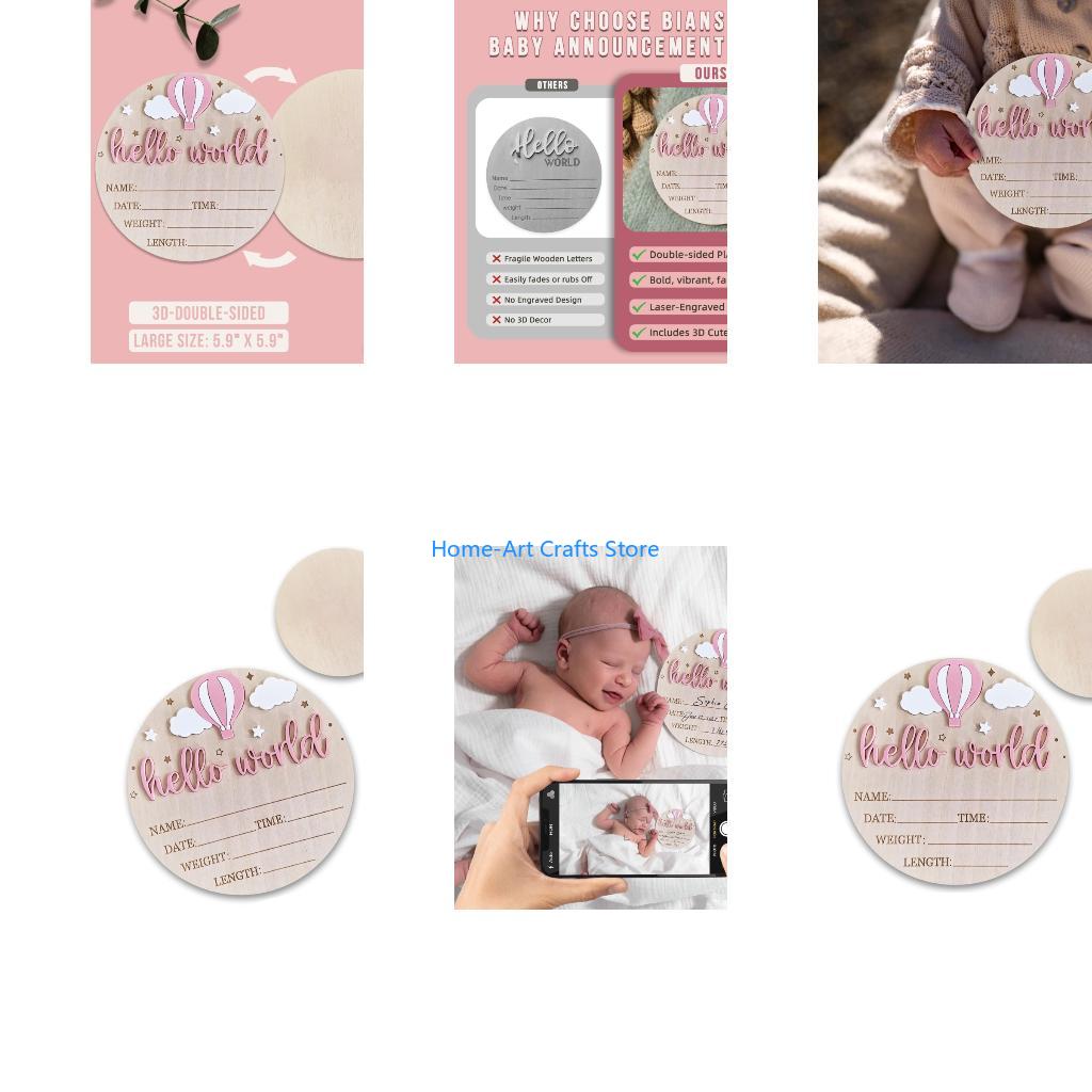 Baby Nursery Keepsake - Y3NA Gỗ Tên Bé Mảng Hello