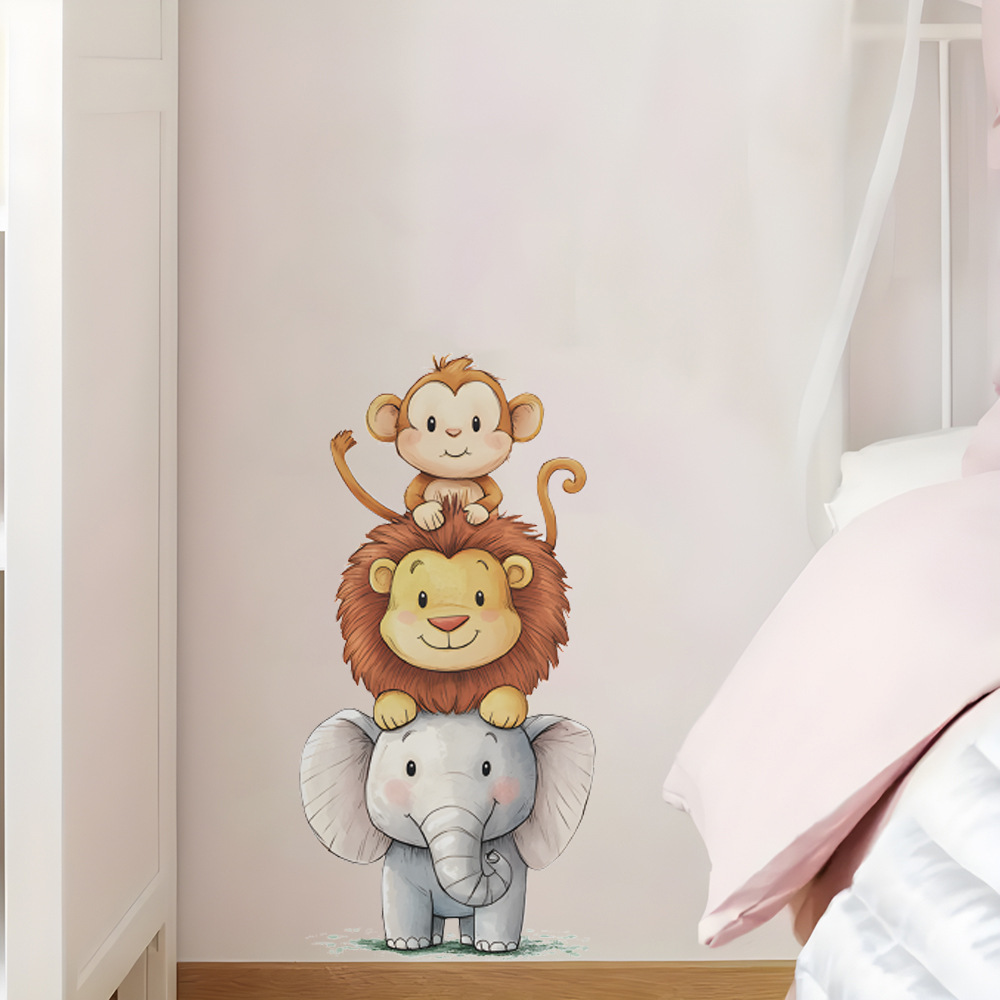 Baby Nursery Wallpaper - Cute Forest Animals Wall Stickers for