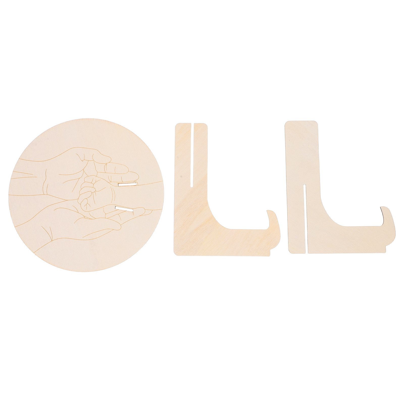 Baby Nursery Keepsake - 1Set Engraved Round Wooden Baby Birth