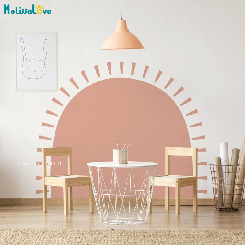 Baby Nursery Wallpaper - Một Nửa Mặt Trời Boho Decal