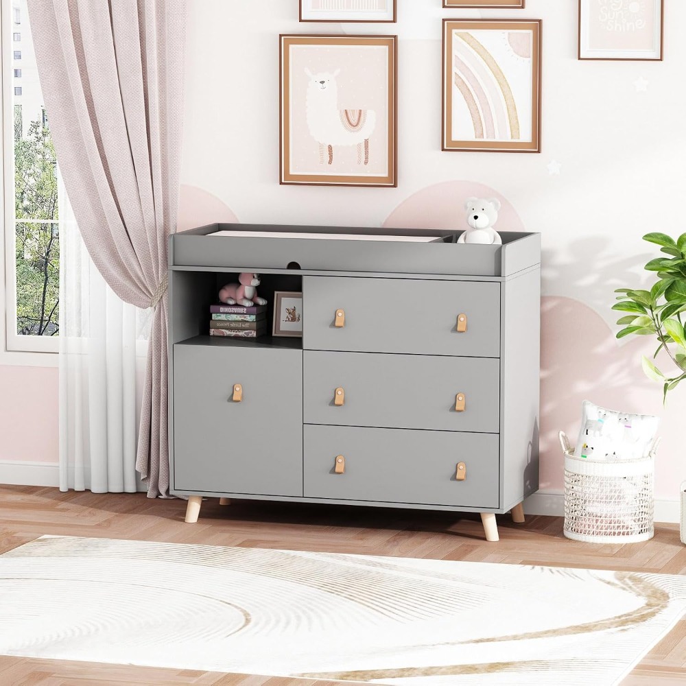 Baby Nursery Dresser - Baby Dresser Changing Table, Two In