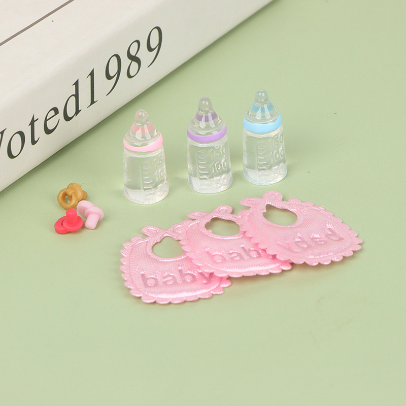 Baby Nursery Dolls - 1:12 Dolls House Miniature Baby Bottles