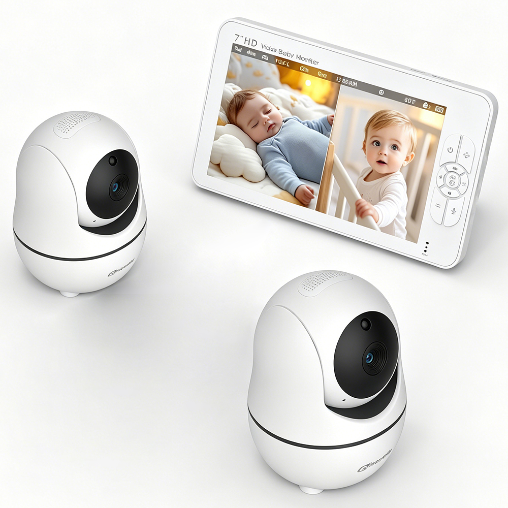 Baby Monitor Split Screen - 7 Inch HD Split Screen Baby