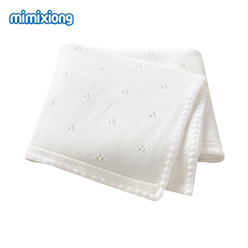 Baby Nursery Bedding - 100*80cm Baby Cotton Blankets Knitted Breathable