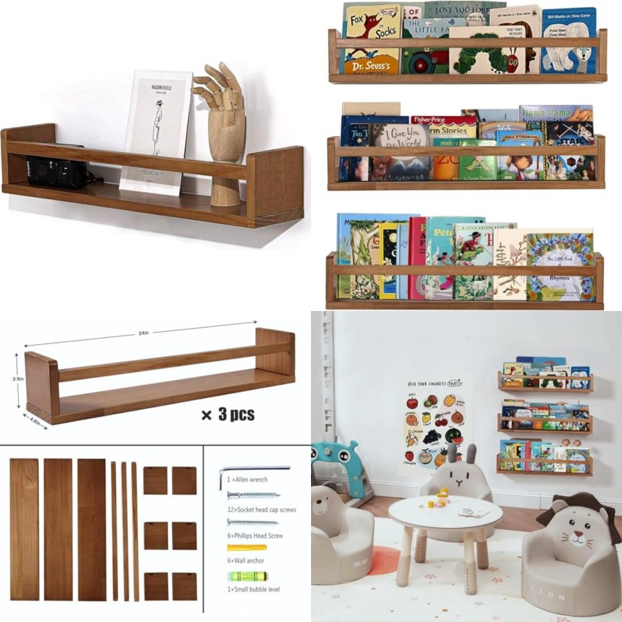 Baby Nursery Bookshelf - Nursery Shelves Floating Book Shelf Organizer