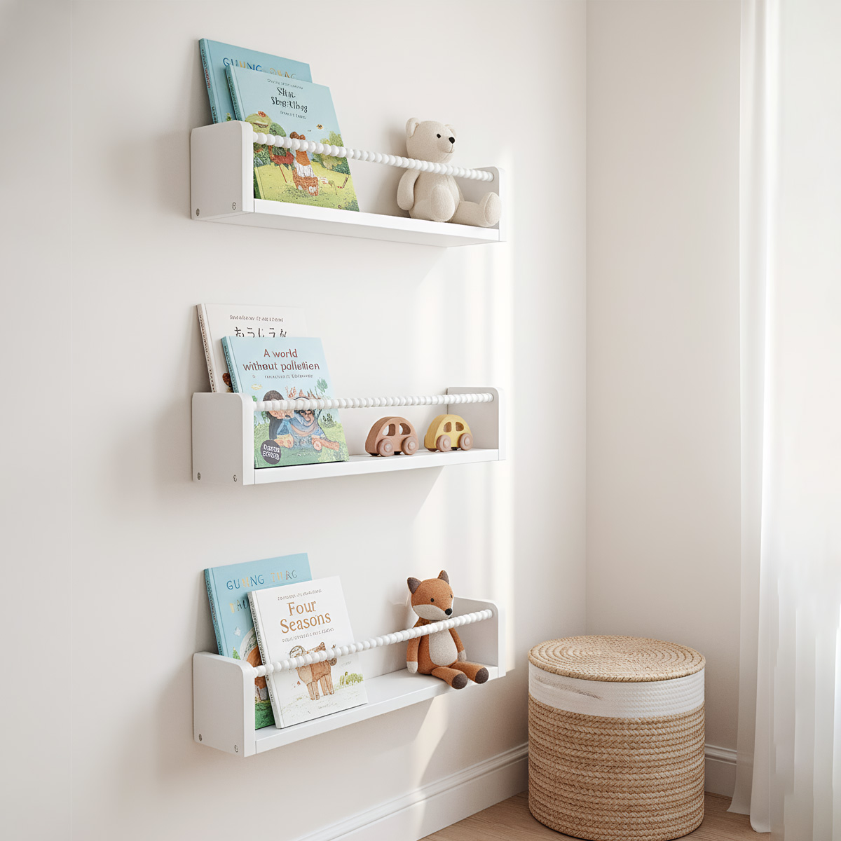 Baby Nursery Bookshelf - Nursery Book Shelves ,15.7 Inch Wood