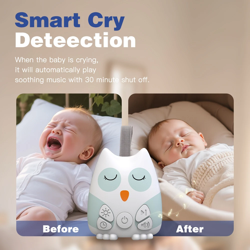 Baby Sound Machine White - Portable White Noise Sound Machine for