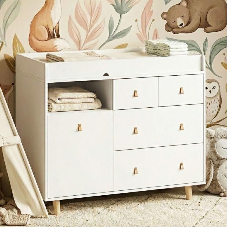 Baby Nursery Dresser - Baby Changing Table Nursery Dresser with