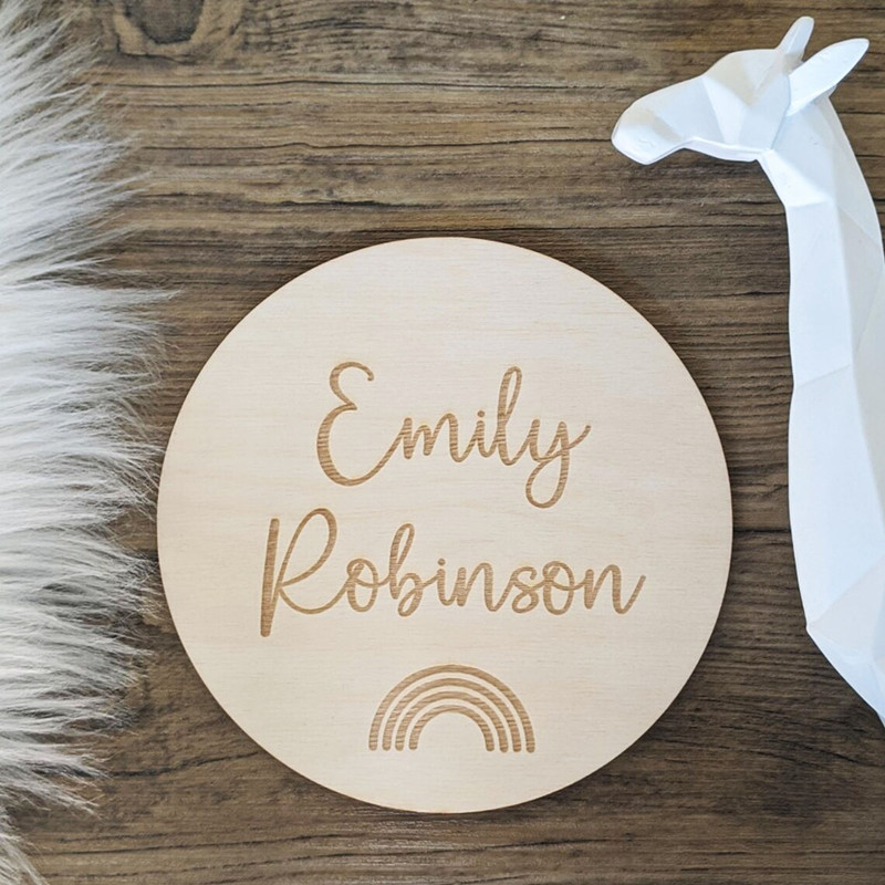 Baby Nursery Keepsake - Engraved wood Nursery name sign Customize