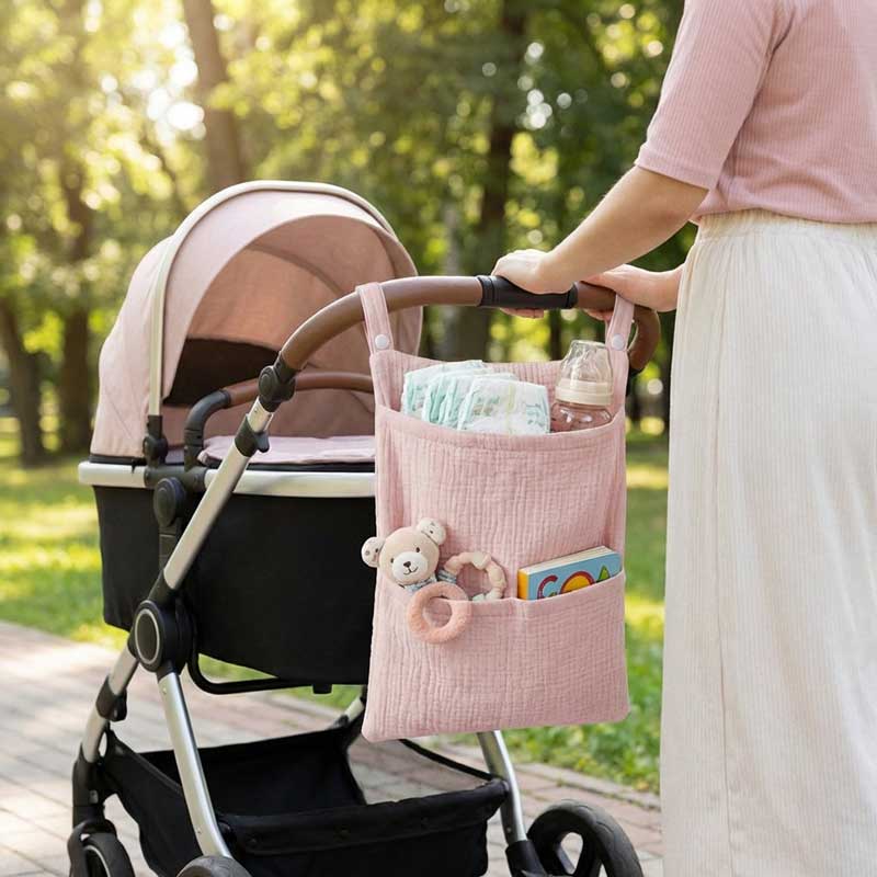 Baby Bag Nursery - Pure Cotton Baby Stroller Hanging Bag