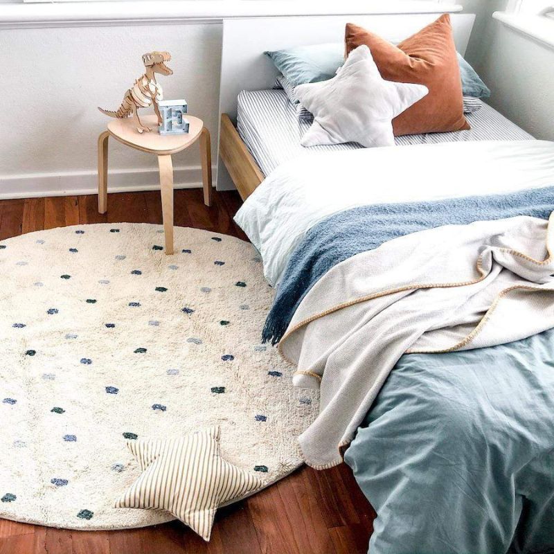 Baby Nursery Fabric - Dot Fluffy Carpet Living Room Round
