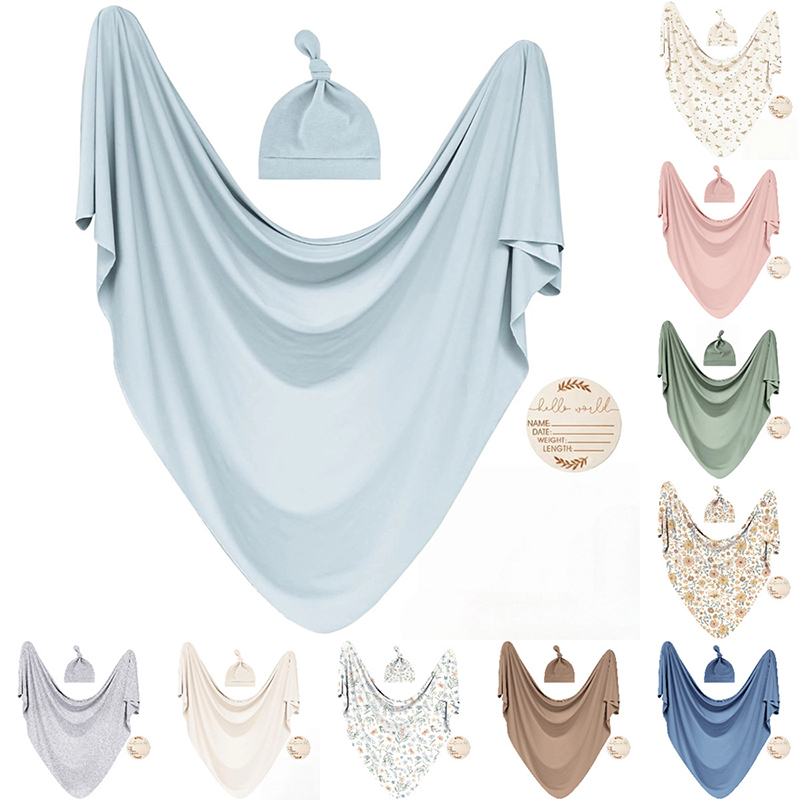 Baby Nursery Kit - Baby Swaddle Receiving Blankets with Matching