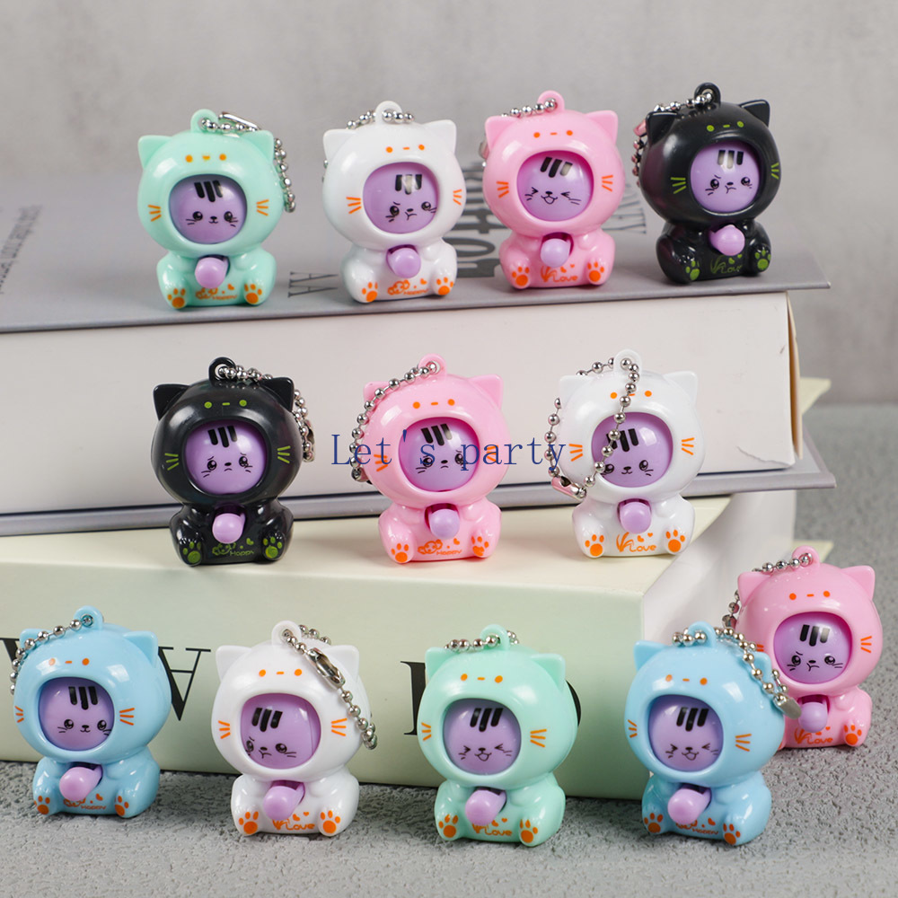 Baby Nursery Dolls - 10Pcs Cartoon Mini Cat Face Change