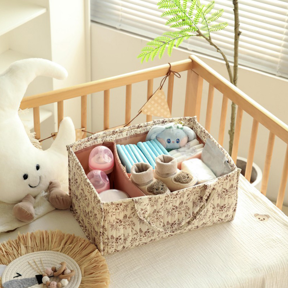 Baby Nursery Must Haves - Floral Nursery Storage Basket with Removable