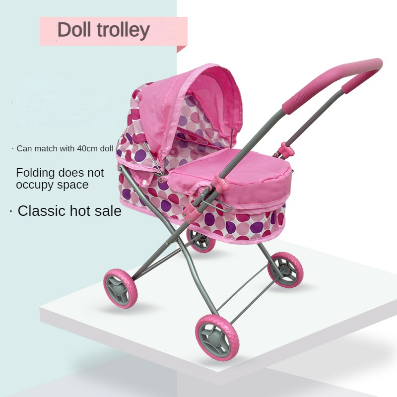 Baby Nursery Dolls - Foldable Doll Pram Stroller Simulation Doll