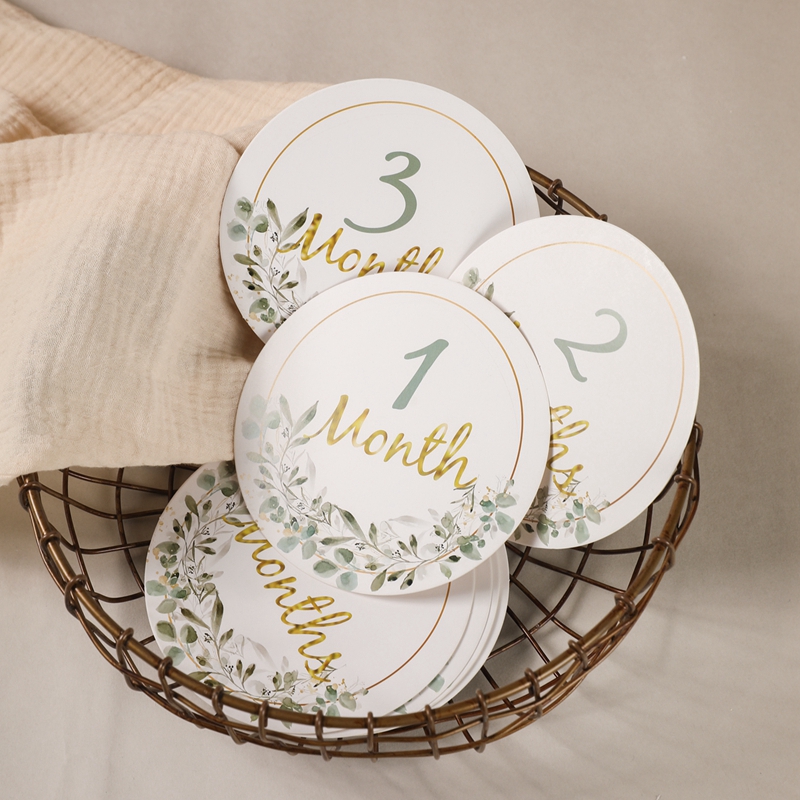 Milestone Card Set - 12 Cái/lốc Bé Cột Mốc Số