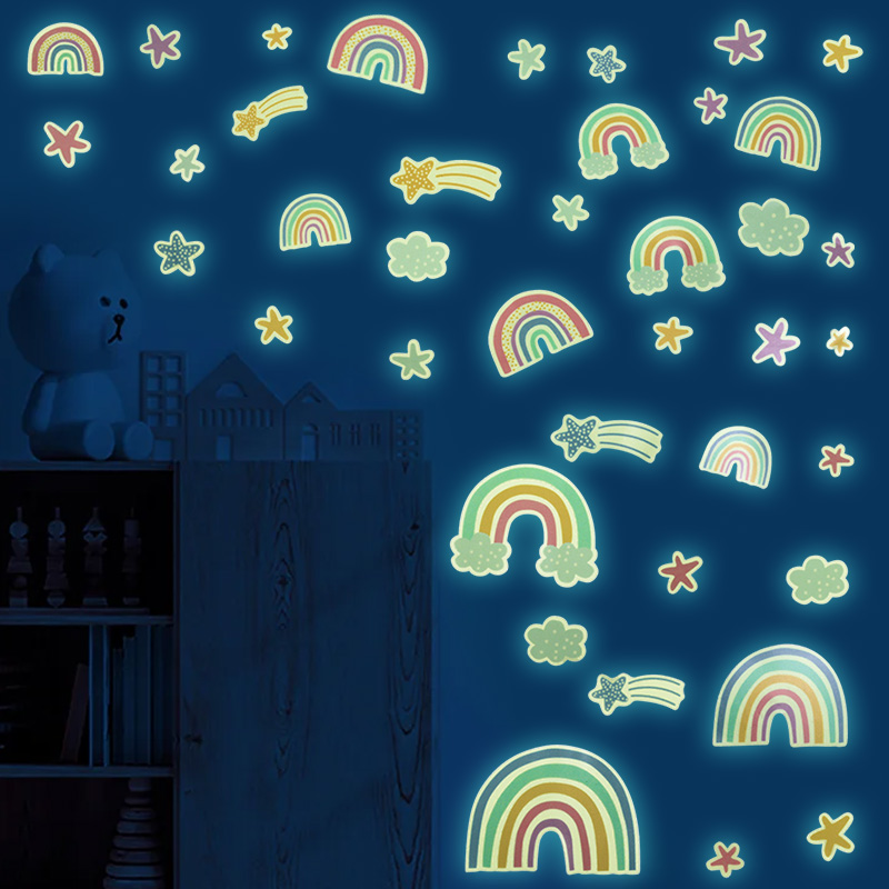 Baby Nursery Wallpaper - Kids Room Cartoon Luminous Wall Sticker