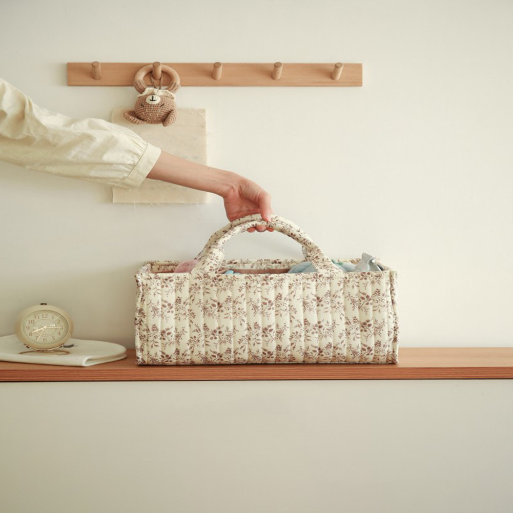 Baby Nursery Must Haves - Floral Diaper Caddy Organizer with Removable