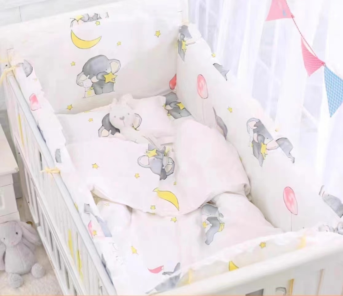 Baby Nursery Sale - 6Pcs Cotton Standard Size Crib Set