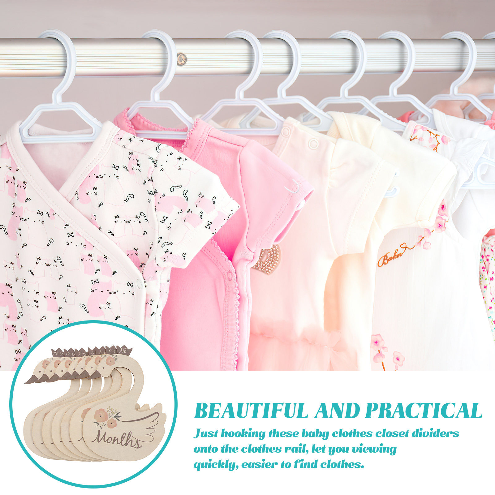 7Pcs Swan Baby Clothes Size Di - đánh giá và giá Baby Nursery Organizer