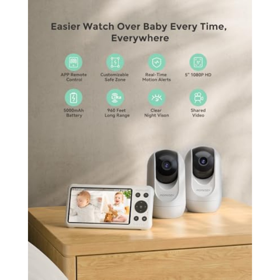 Smart WiFi baby monitor for ho - đánh giá và giá Baby Monitor Split Screen