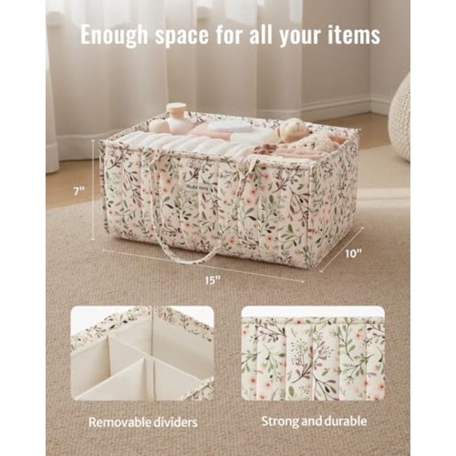 Floral Diaper Caddy Organizer, - đánh giá và giá Baby Nursery Must Haves