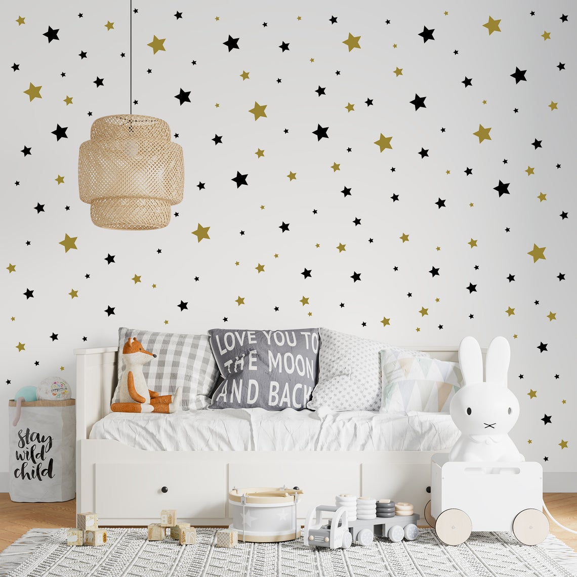 Hoạt Hình 65 Chiếc Ngôi Sao De - đánh giá và giá Baby Nursery Wallpaper