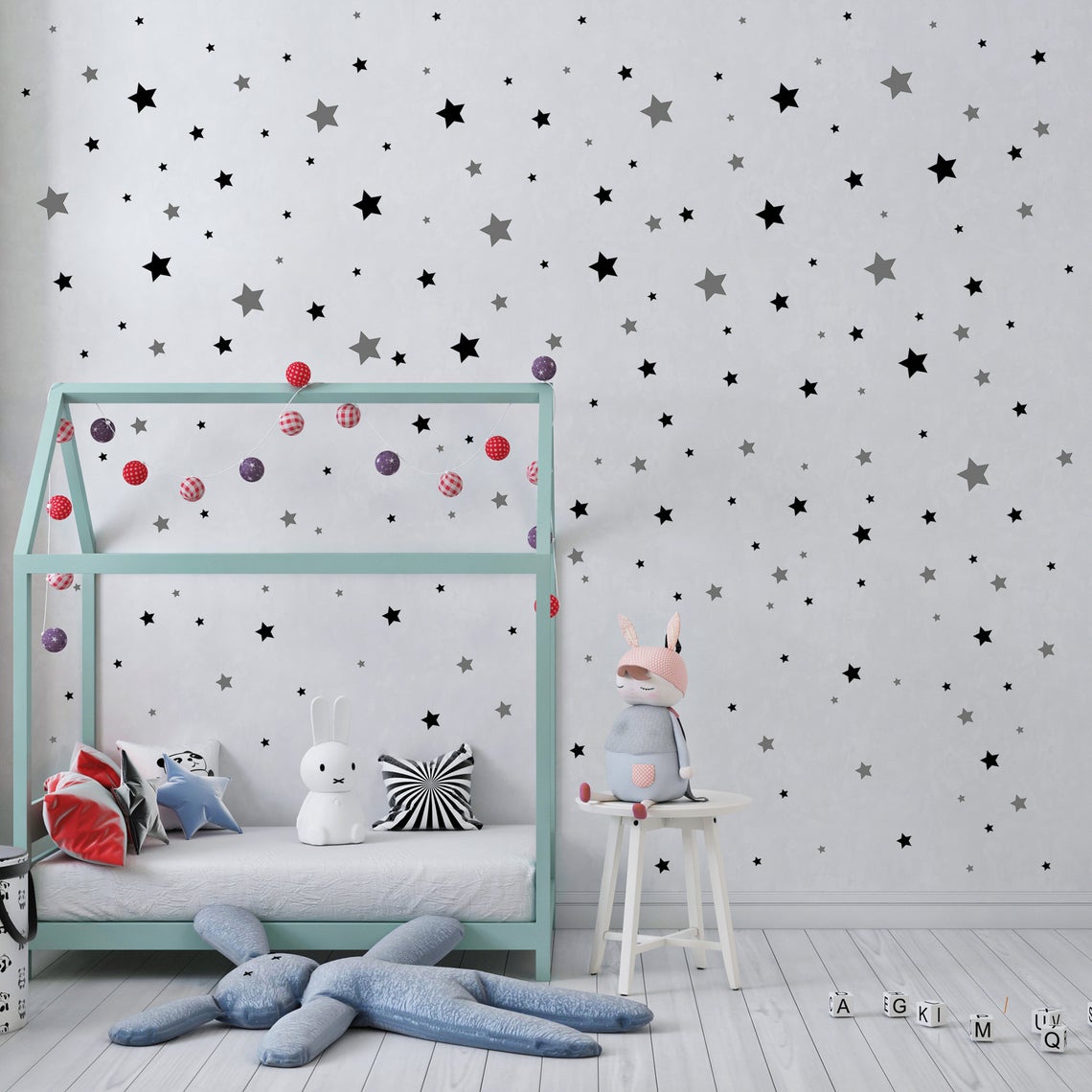 Hoạt Hình 65 Chiếc Ngôi Sao De - đánh giá và giá Baby Nursery Wallpaper