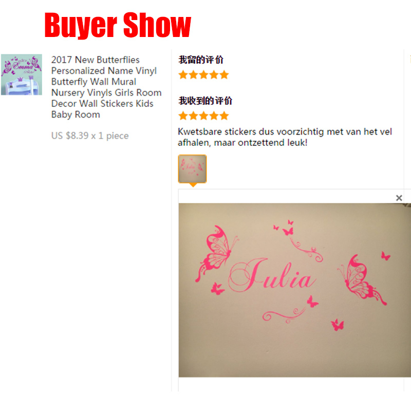 Mới Bướm Cá Tính Tên Vinyl Dán - đánh giá và giá Baby Nursery Murals