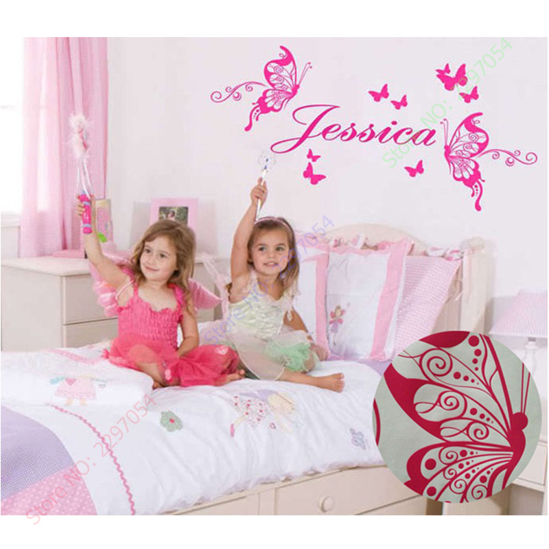 Mới Bướm Cá Tính Tên Vinyl Dán - đánh giá và giá Baby Nursery Murals