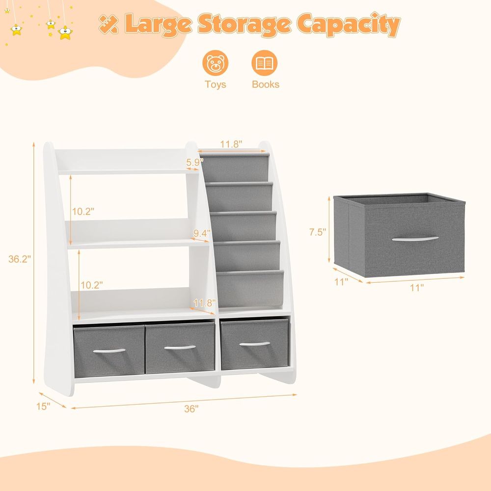 ES Kids Bookshel and Toy Stora - đánh giá và giá Baby Nursery Bookshelf