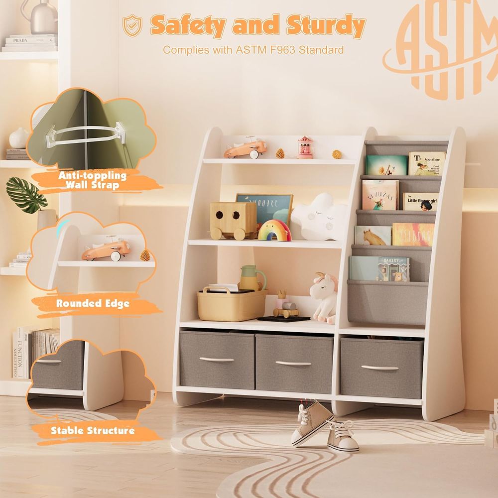 ES Kids Bookshel and Toy Stora - đánh giá và giá Baby Nursery Bookshelf