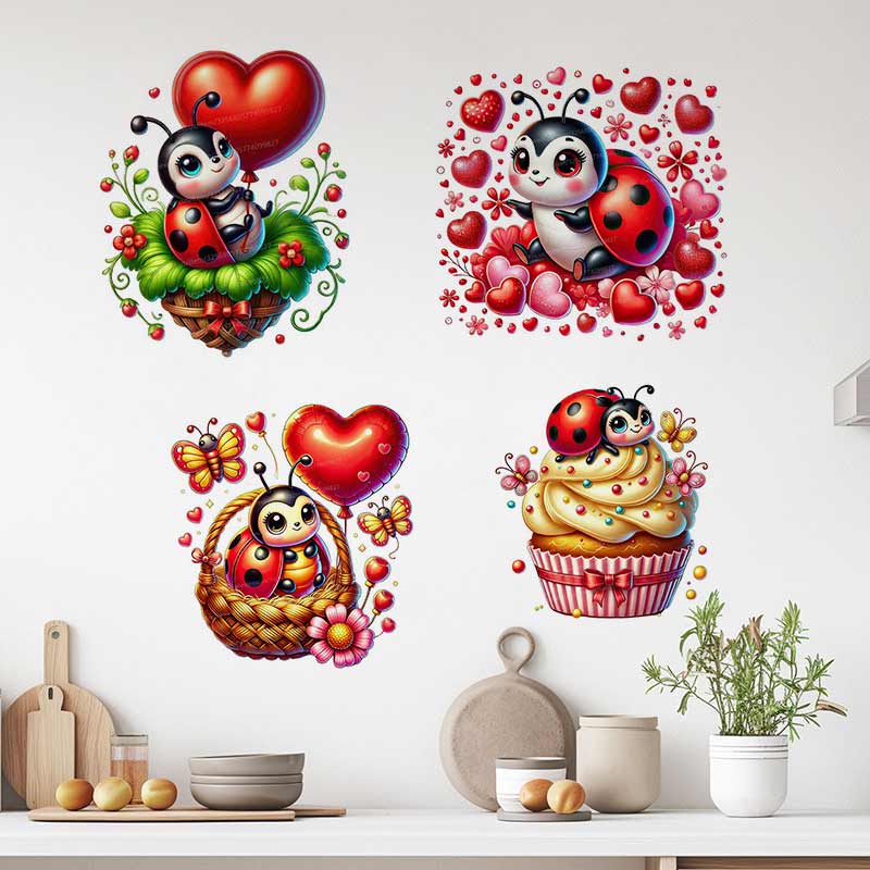 Cute Ladybug Wall Sticker Baby - đánh giá và giá Baby Nursery Murals