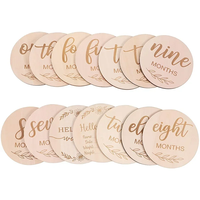12pcs/set Wood Chip Month Souv - đánh giá và giá Milestone Card Set