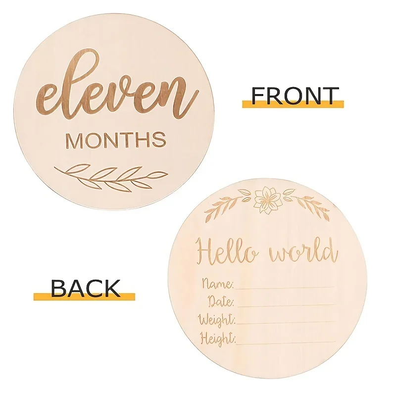 12pcs/set Wood Chip Month Souv - đánh giá và giá Milestone Card Set