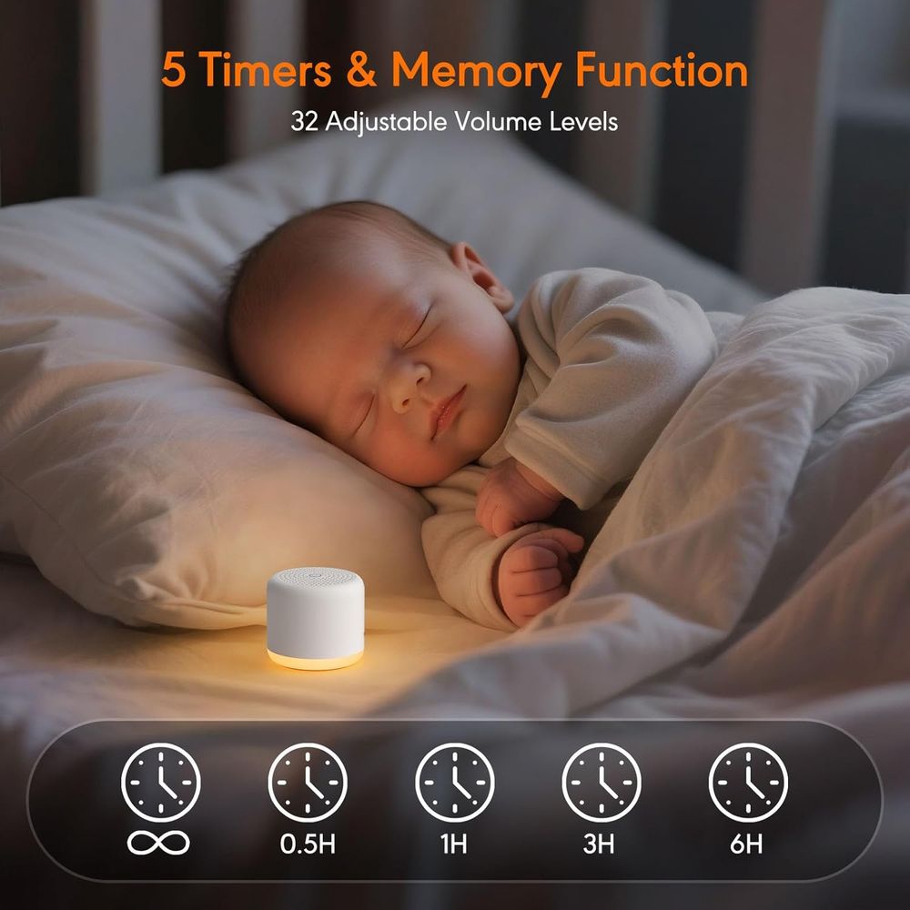 White Noise Machine with Night - đánh giá và giá Baby Sound Machine White