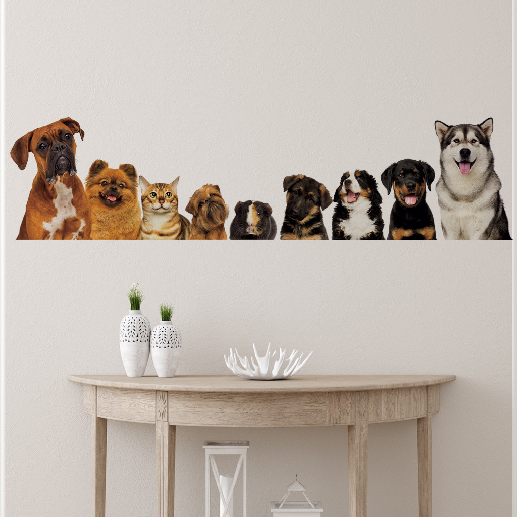 C30# 9 Cute Cats And Dogs Wall - đánh giá và giá Baby Nursery Wallpaper