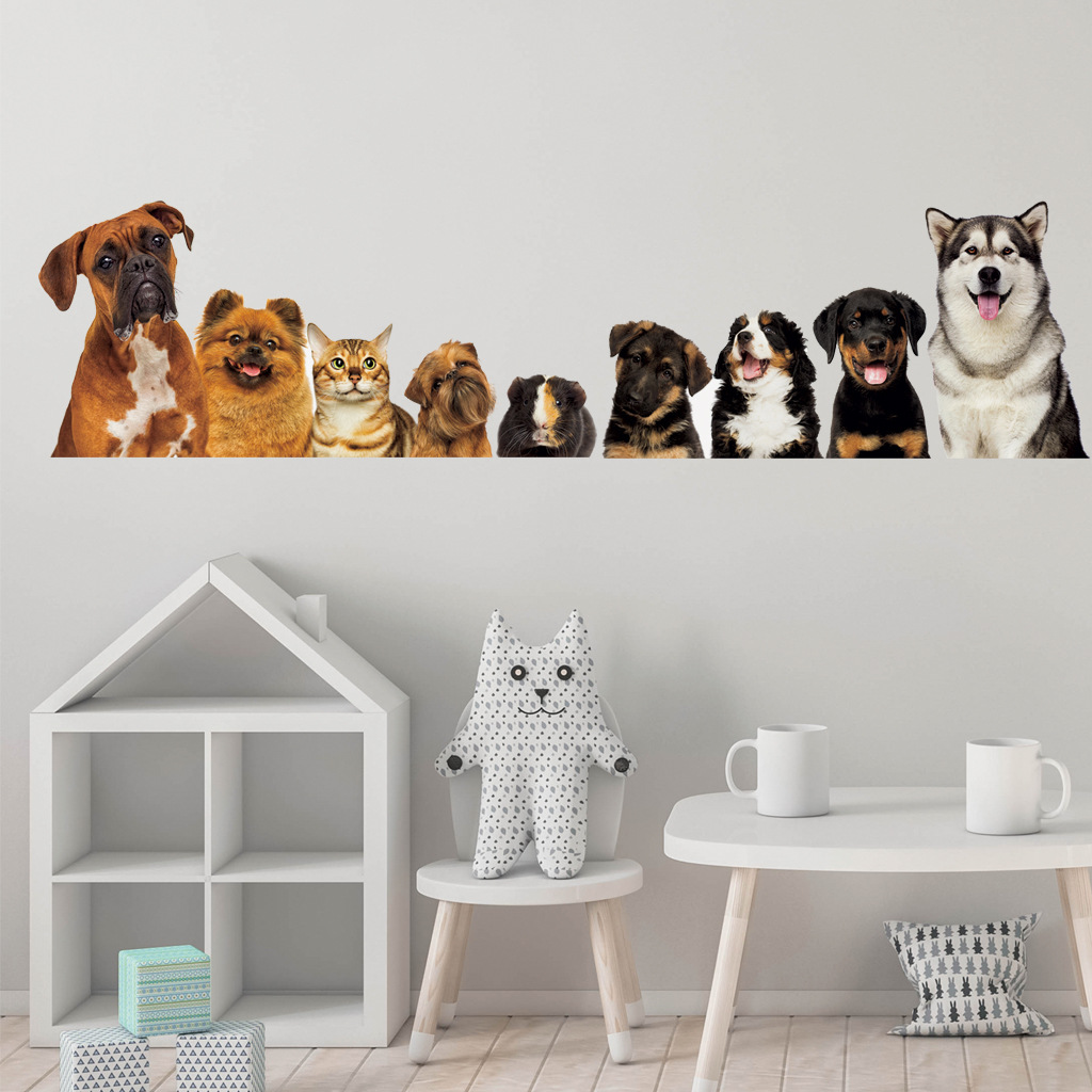 C30# 9 Cute Cats And Dogs Wall - đánh giá và giá Baby Nursery Wallpaper