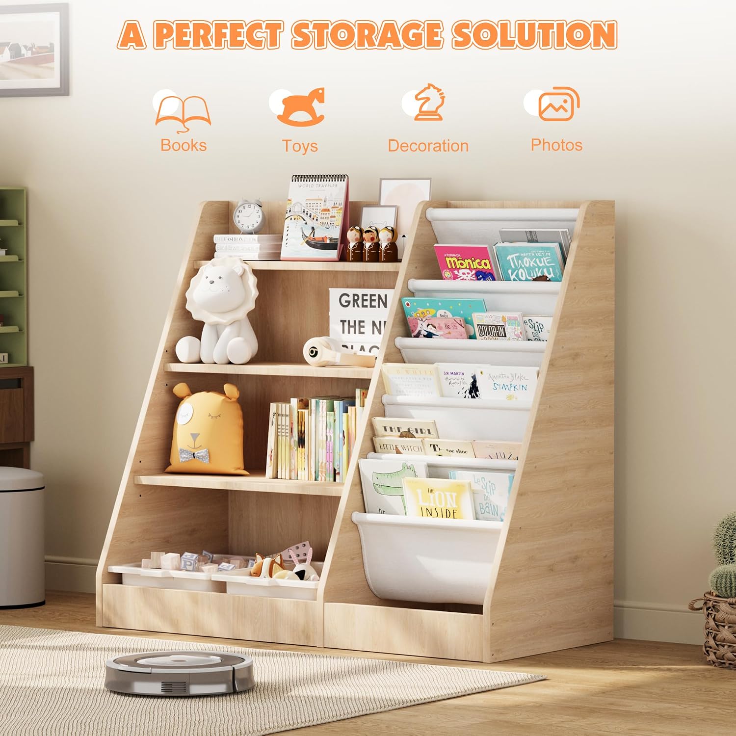 4 Tier Kids Wooden Bookshelf w - đánh giá và giá Baby Nursery Bookshelf