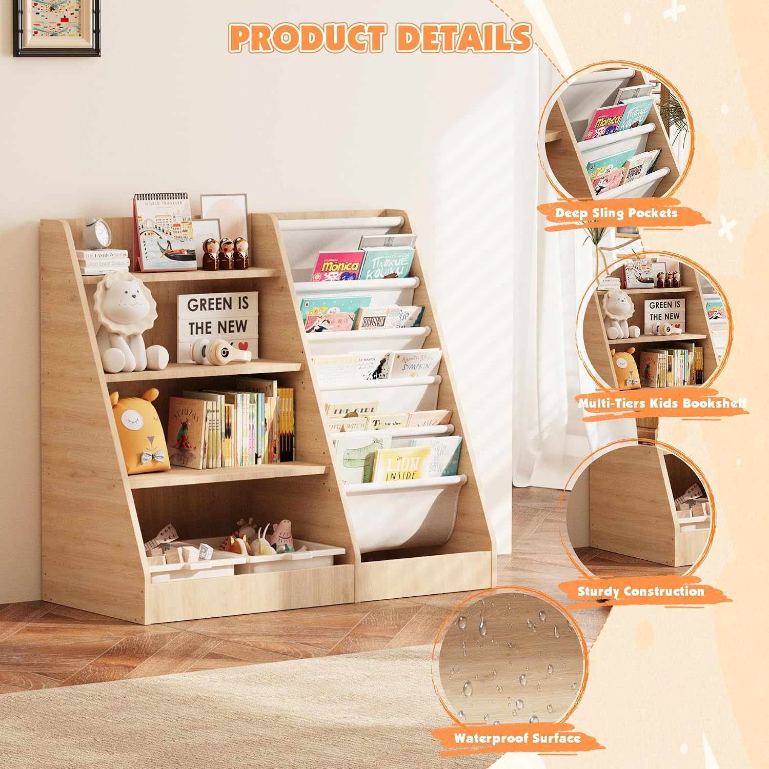 4 Tier Kids Wooden Bookshelf w - đánh giá và giá Baby Nursery Bookshelf