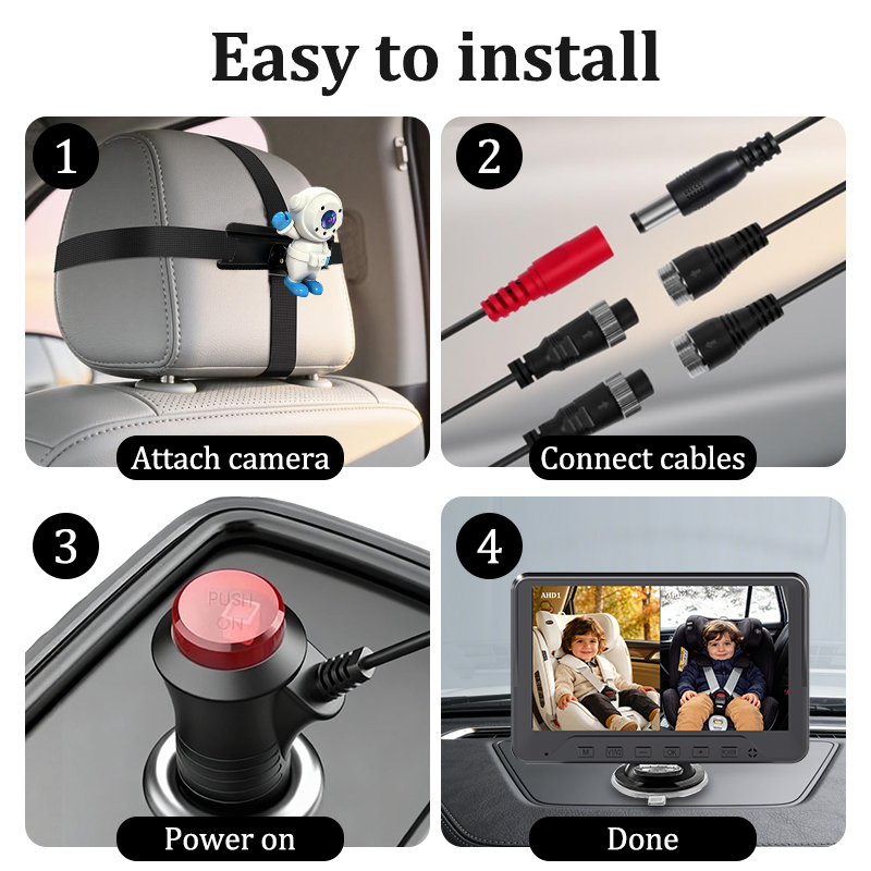 Plug & Play Baby Car Camera fo - đánh giá và giá Baby Monitor Split Screen