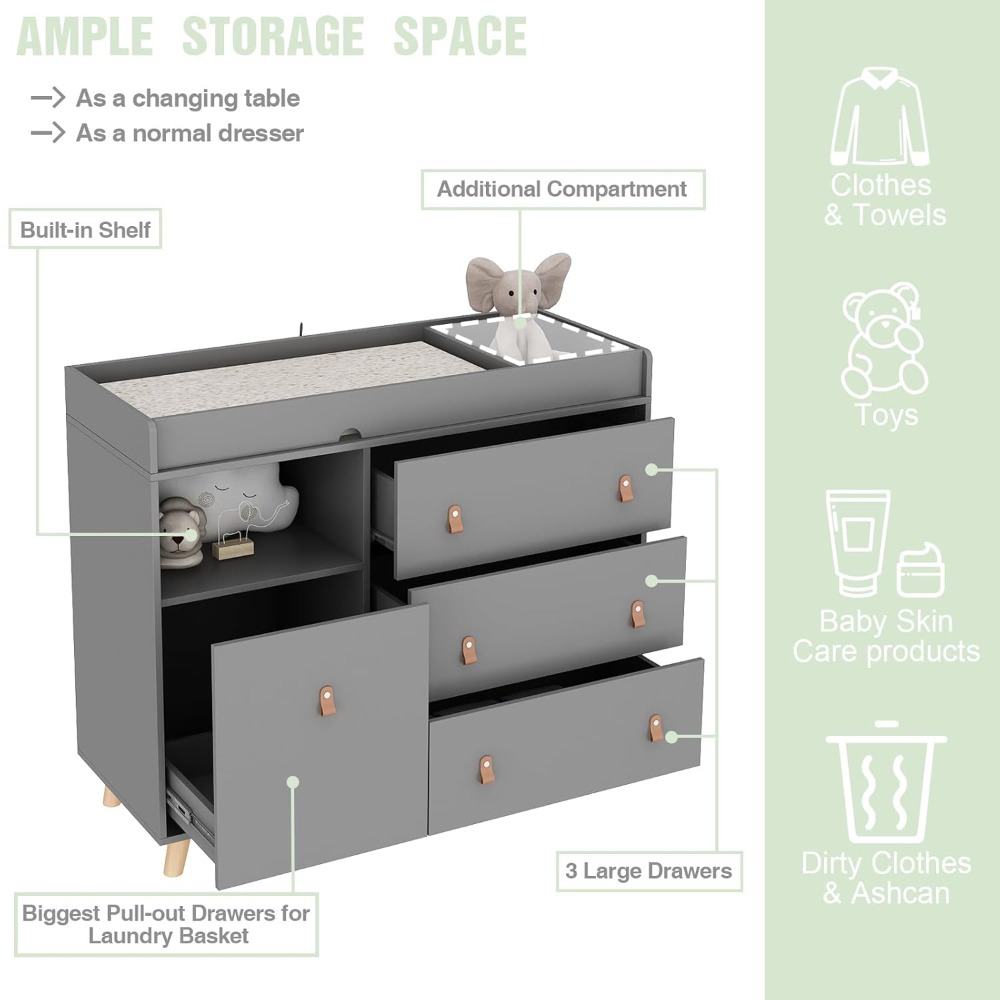 Baby Dresser Changing Table, T - đánh giá và giá Baby Nursery Dresser