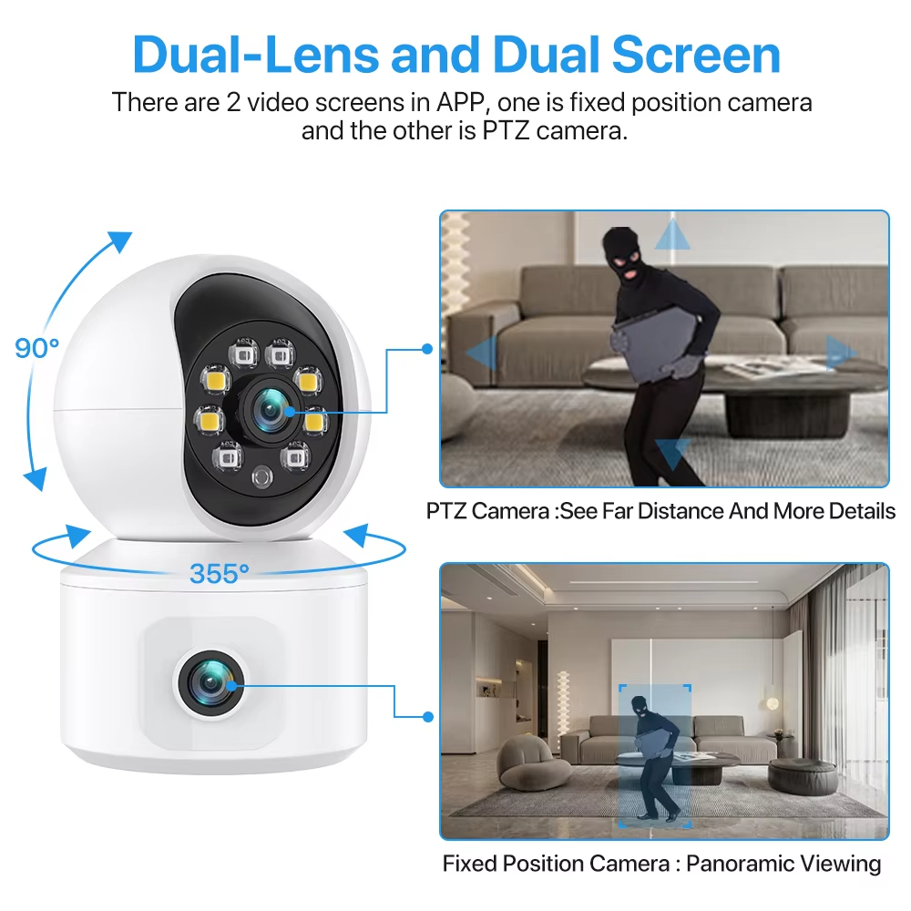 6MP iCsee WiFi IP Camera Dual  - đánh giá và giá Baby Monitor Split Screen