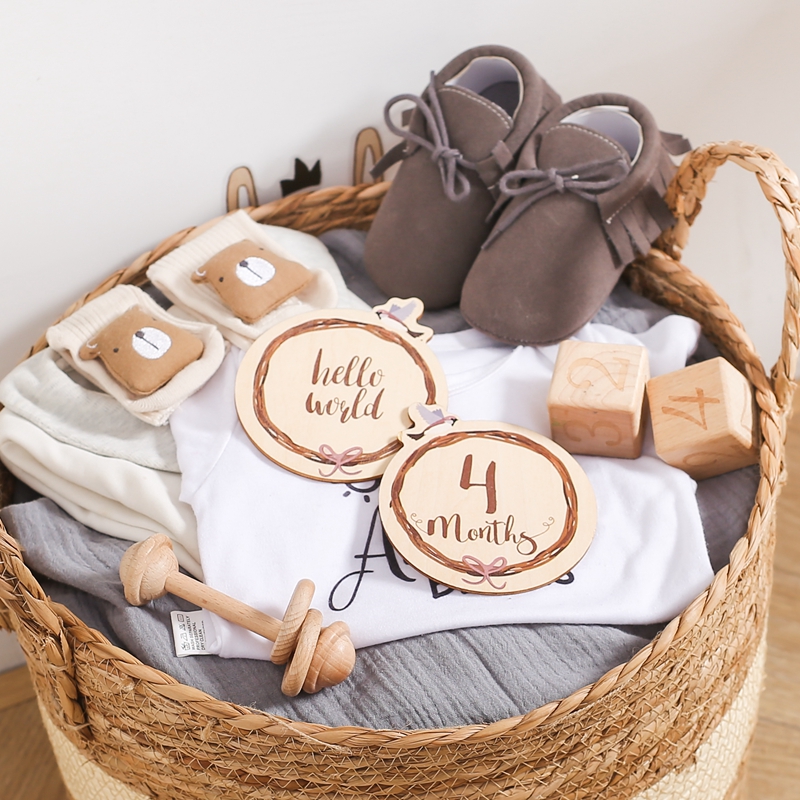 8Pcs Wooden Baby Milestone Car - đánh giá và giá Milestone Card Set