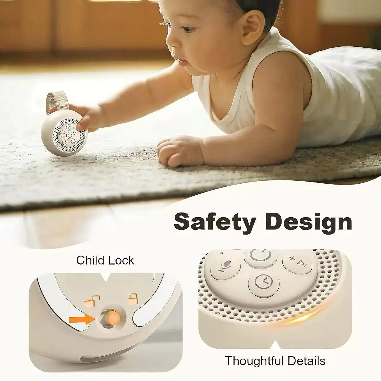 White Noise Machine With Warm  - đánh giá và giá Baby Sound Machine White