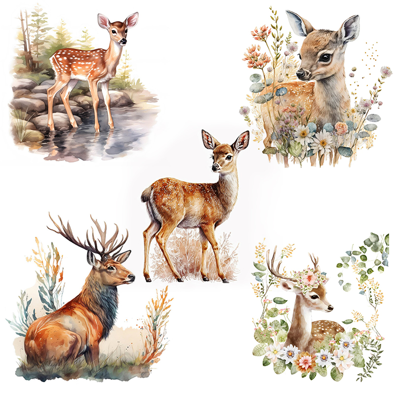C400#Cute Deer Wall Sticker Ki - đánh giá và giá Baby Nursery Wallpaper