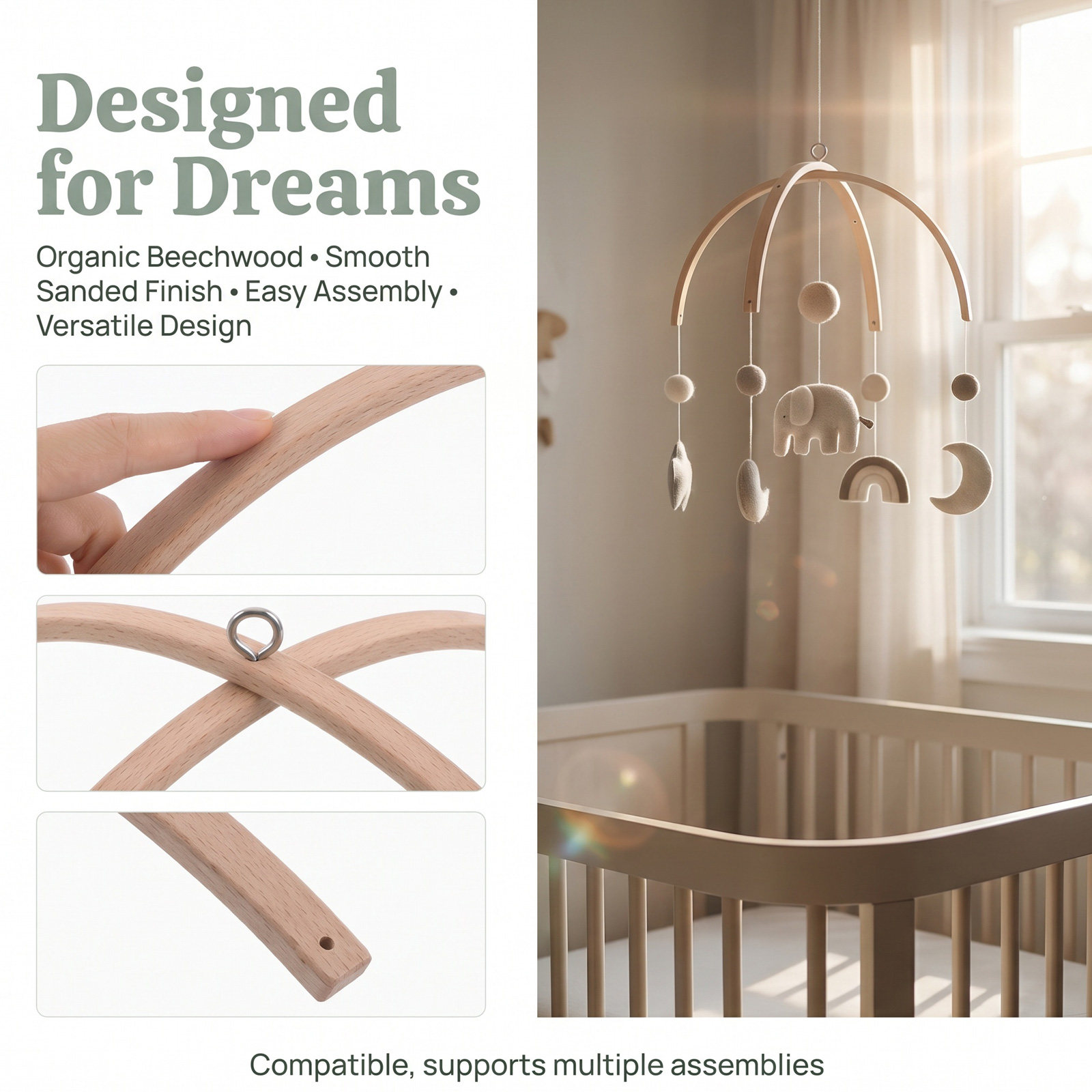 Bamboo Wooden Wind Chime Frame - đánh giá và giá Baby Nursery Kit