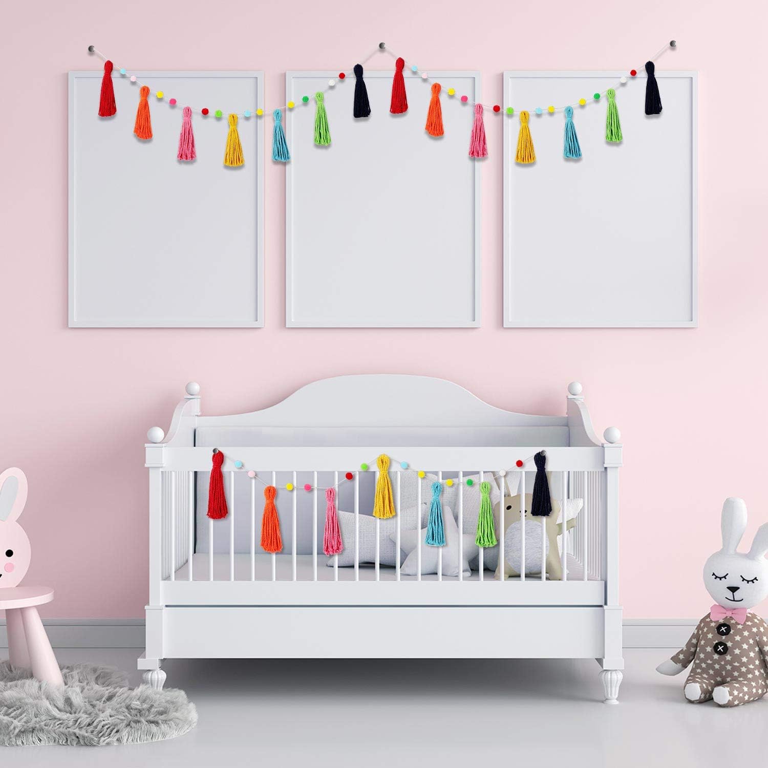 3 Pcs Colorful Rainbow Boho Ta - đánh giá và giá Baby Nursery Fabric