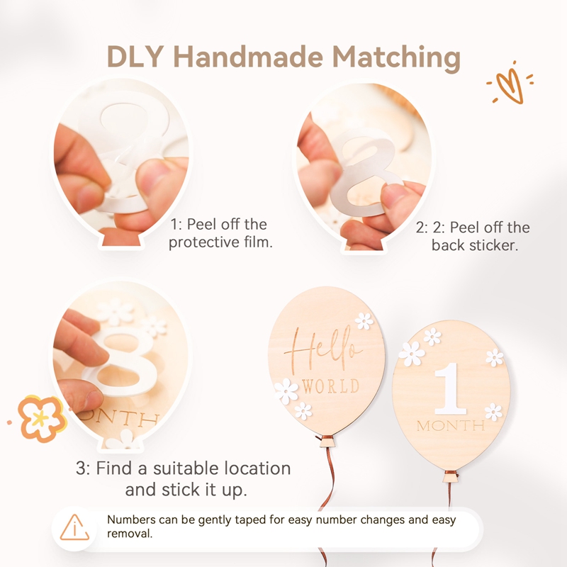 2Pcs Baby Wooden Balloon Miles - đánh giá và giá Milestone Card Set